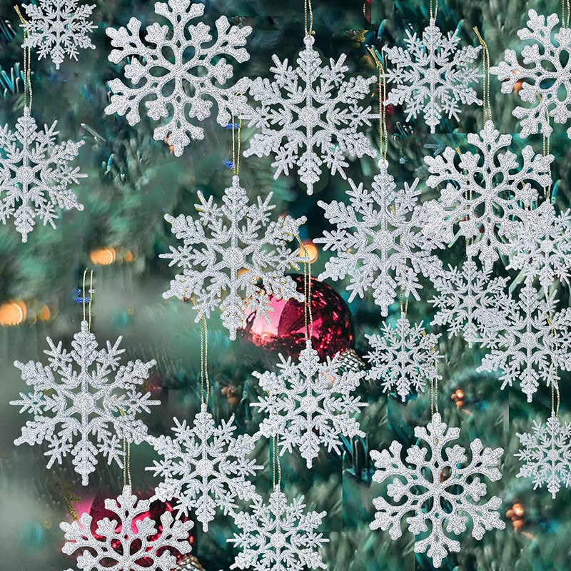 クリスマスツリー飾り 雪の結晶 クリスマス飾り クリスマスオーナメント スノーフレーク飾り