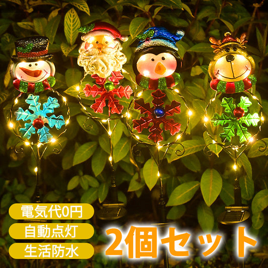 solar garden light illumination outdoor solar solar energy snowman figurine light