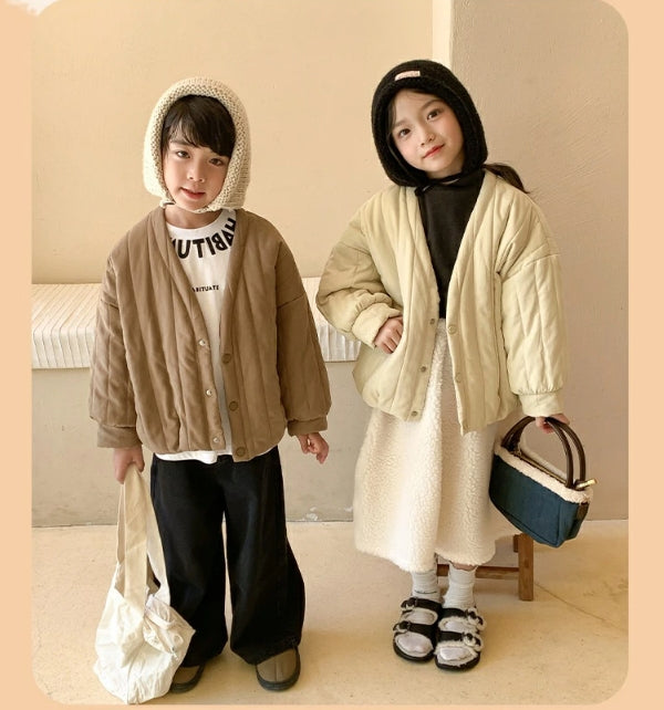 Jacket, Kids, Children's Clothing, Coat, Unisex, Outerwear, Overcoat, Filled Coat, Girls' Jacket, Filled, Sisters, Warm, Boa Lining, Soft, Entrance Ceremony, Graduation Ceremony, New Year, Birthday, 150 Present, Gift, Cute, Popular, Instagrammable