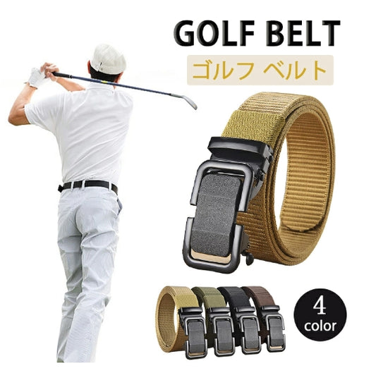 Golf belt for men, no hole, stepless auto-lock, white, black, blue, red, brown, leather, stylish, casual, automatic lock, smart, no hole, men's, smart, easy to put on and take off, golf wear, adjustable, one-touch business, 30s, 40s, 50s golf belt