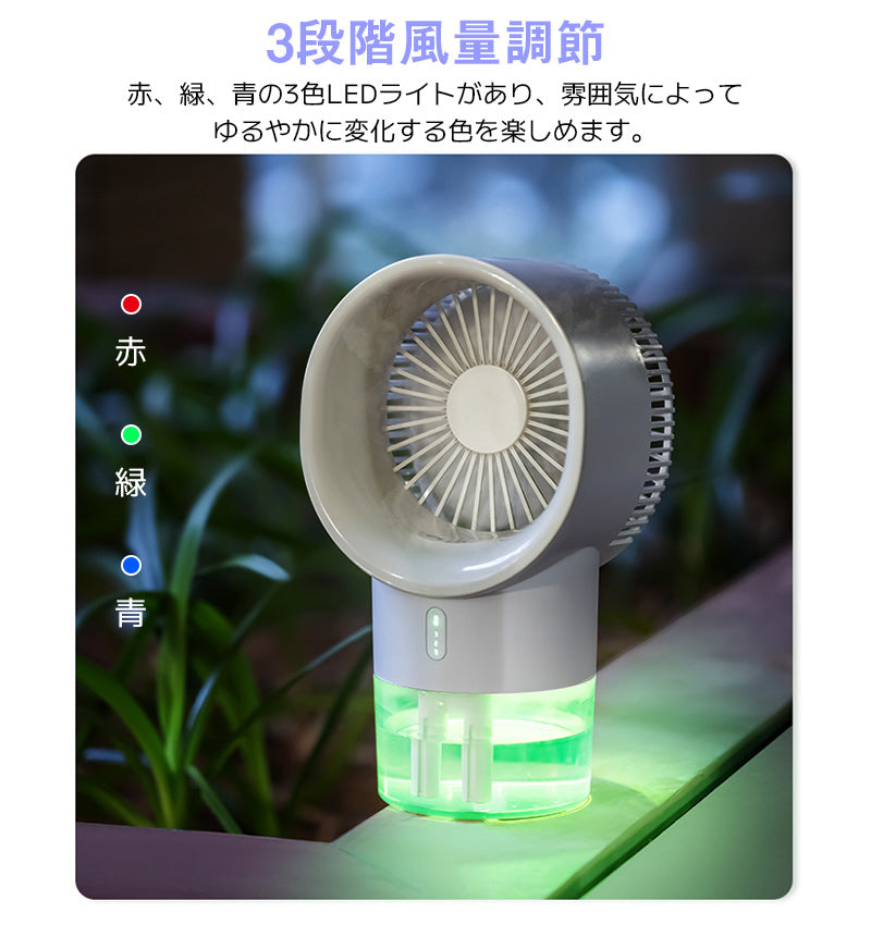 Cooling Fan, Cold Air Fan, USB Rechargeable, Spot Cooler, Portable Air Conditioner, Tabletop Cooling Fan, Desk Fan, 3 Levels of Air Flow Adjustment, Quiet, Small, Compact, Portable Fan, Cooling Humidifier, USB, Office, Midyear Gift, Gift