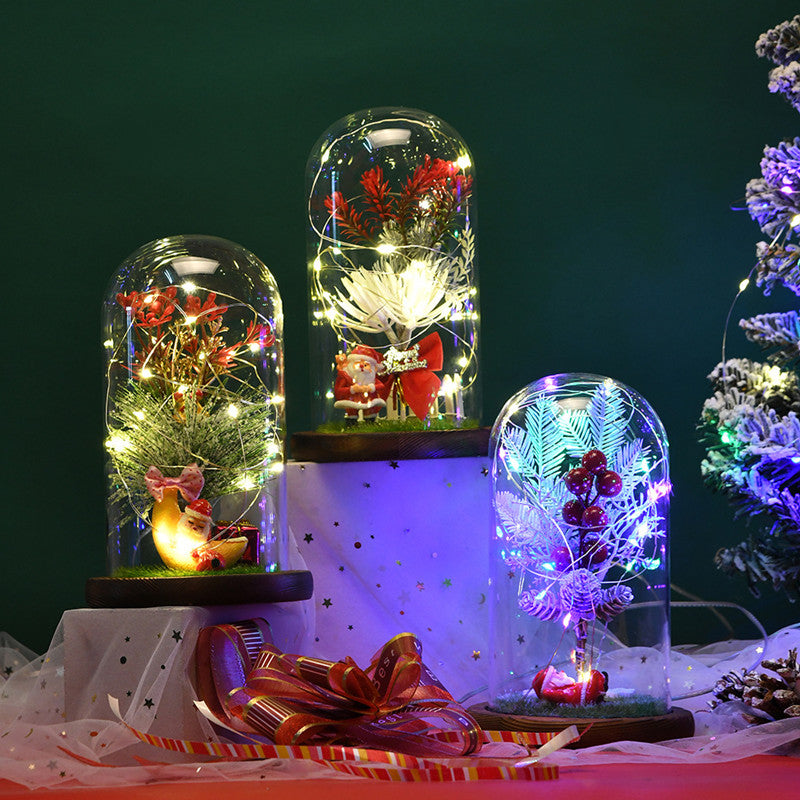LED artificial flower light glitter Christmas LED decoration
