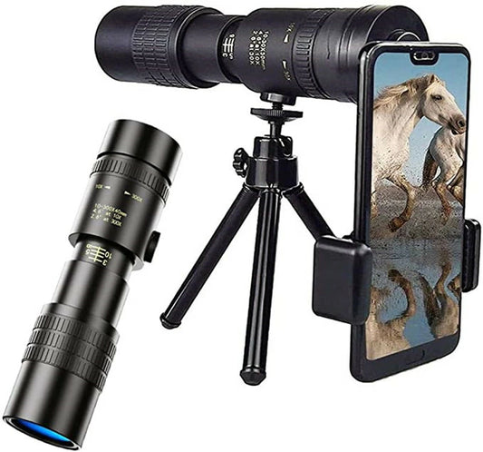 Monocular Telescope High Magnification Zoom 10-300x40 Telescope Smartphone Camera Lens 4K Wide Angle 